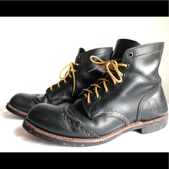 Red Wing Black Brogue Ranger Boots 
